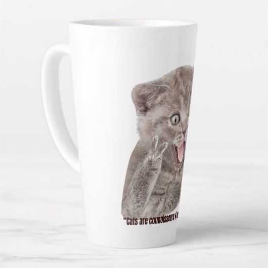 waanzinnige kat latte mok (Linkerhoek)