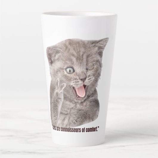 waanzinnige kat latte mok (Voorkant)