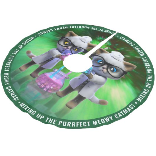 Waanzinnige kattenwetenschappers mengen perfecte m kerstboom rok (Gekanteld)