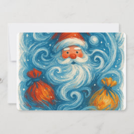 Waanzinnige Kerstman in een dwarrelende winterstor Kaart