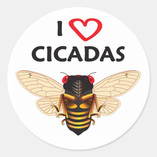 Waanzinnige Periodieke Cicada Design Stickers (Voorkant)
