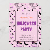 Waanzinnige Run Away With Me Witch & Bat Halloween Kaart (Voorkant / Achterkant)