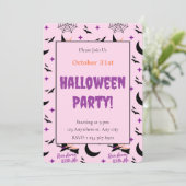 Waanzinnige Run Away With Me Witch & Bat Halloween Kaart (Staand voorkant)