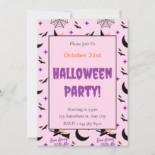 Waanzinnige Run Away With Me Witch & Bat Halloween Kaart