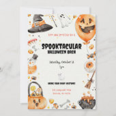 Waanzinnige Waterverf 'Spooktacular' Halloween Kaart (Voorkant)