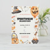 Waanzinnige Waterverf 'Spooktacular' Halloween Kaart (Staand voorkant)