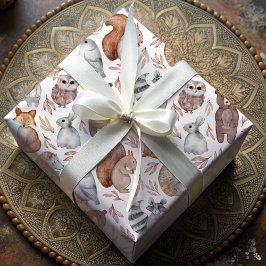 Waanzinnige Waterverf Woodland Animals Cadeaupapier