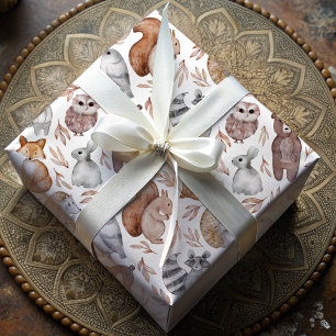 Waanzinnige Waterverf Woodland Animals Cadeaupapier