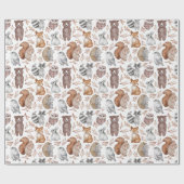 Waanzinnige Waterverf Woodland Animals Cadeaupapier (Vlak)