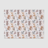 Waanzinnige Waterverf Woodland Animals Tissuepapier (Voorkant)