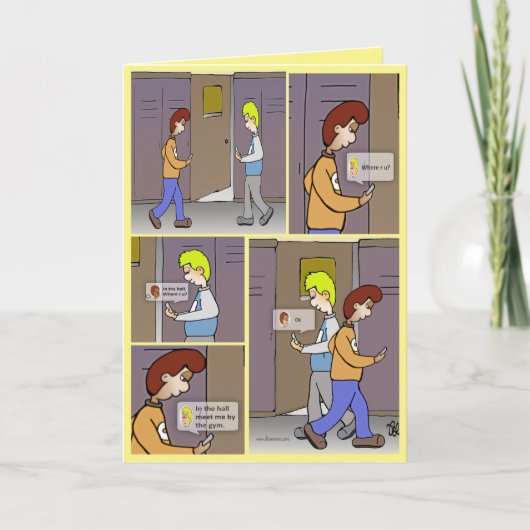 Waar ben je? Geel Wenskaart Kaart (Voorkant)