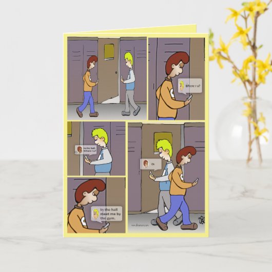 Waar ben je? Geel Wenskaart Kaart (Gele Bloem)