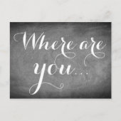 Waar ben je, Handschrift Typografie Black White Briefkaart (Voorkant)
