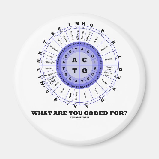 Waar ben je voor gecodeerd? (Aminozuurwiel) Magneet (Voorkant)