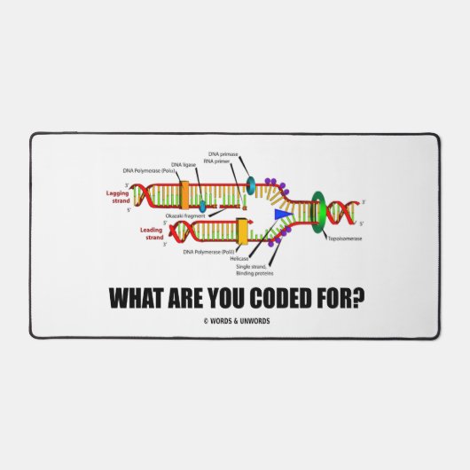 Waar ben je voor gecodeerd? DNA-replicatie-Humor Bureaumat (Voorkant)