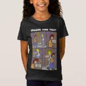 Waar ben je? Zwart T-shirt voor meisjes (Voorkant)