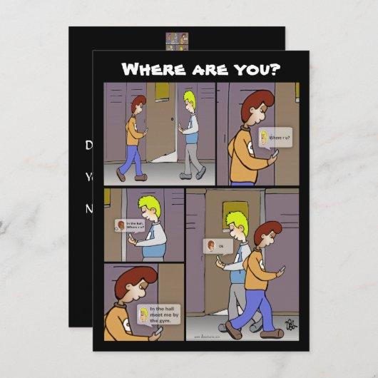 Waar ben je Zwarte Flatcard? (Voorkant / Achterkant)