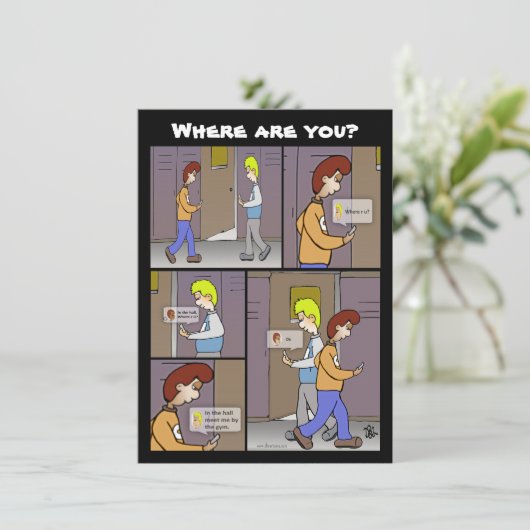 Waar ben je Zwarte Flatcard? (Staand voorkant)