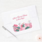 Waar bloemen bloeien, doet Hope ook Sticker citere (Envelop)