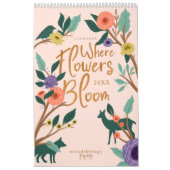 Waar bloemen bloemen bloemen botanische dieren kalender (Hoes)