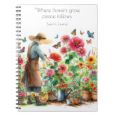 Waar bloemen groeien, volgt vrede Inspirerend Notitieboek (Voorkant)