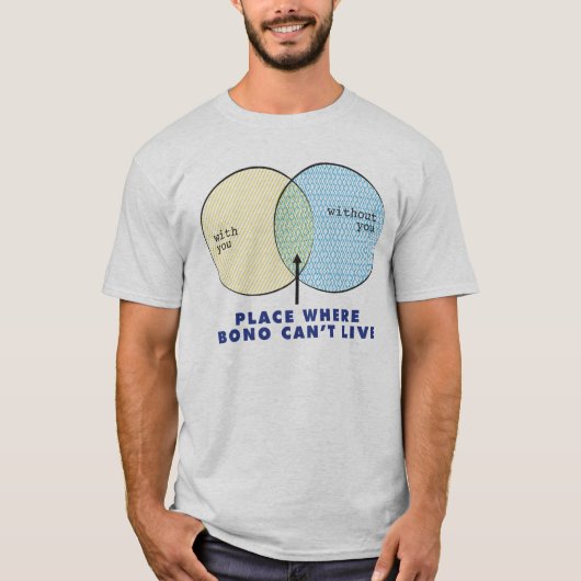 Waar Bono niet kan leven T-shirt (Voorkant)