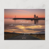 Waar de bergen aan het zee voldoen briefkaart (Voorkant)