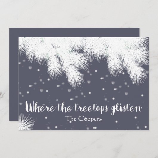 Waar de boomtoppen glinsteren Kerst toevoegen Jouw Feestdagenkaart (Voorkant / Achterkant)