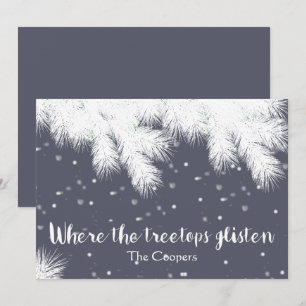 Waar de boomtoppen glinsteren Kerst toevoegen Jouw Feestdagenkaart