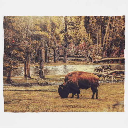 WAAR DE BUFFALO ROAM FLEECE DEKEN (Voorkant (Horizontaal))