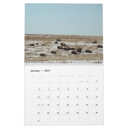 Waar de Buffalo Roam Kalender (Jan 2027)