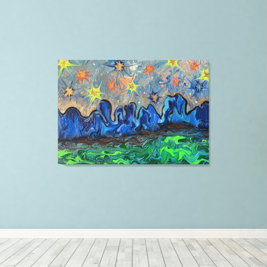 Waar de Buffalos Roam - de Verrekte Druk van het C Canvas Afdruk (Insitu (Houten vloer))