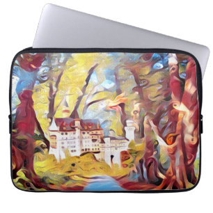 Waar de eenhoorns popart spelen, laptophoes laptop sleeve