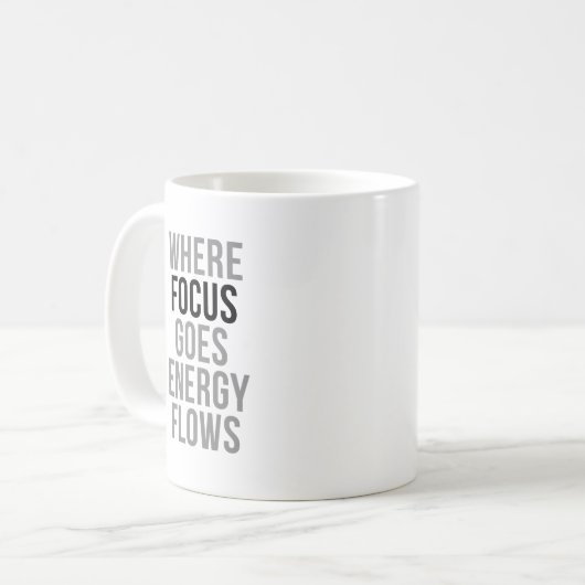 Waar de focus ligt op energiestromen koffiemok (Voorkant links)