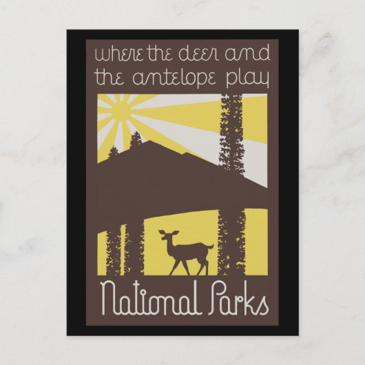 waar de herten en de antilope spelen briefkaart (Voorkant)