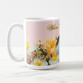 Waar de liefde bloeit mok | Lente romantiek foto m