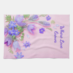 Waar de liefde groeit keukendoek Bloemige theedo Theedoek