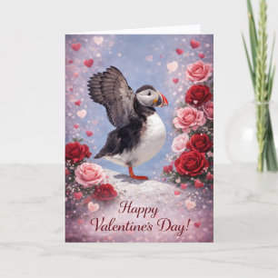 Waar de liefde haar vleugels uitslaat – Puffin Val Feestdagen Kaart
