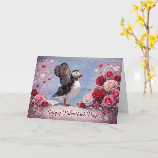 Waar de liefde haar vleugels uitslaat – Puffin Val Kaart (Gele Bloem)