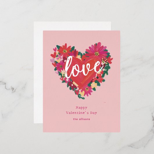 Waar de Liefde Personaliseert Valentijn Folie Feestdagen Briefkaart (Voorkant / Achterkant)