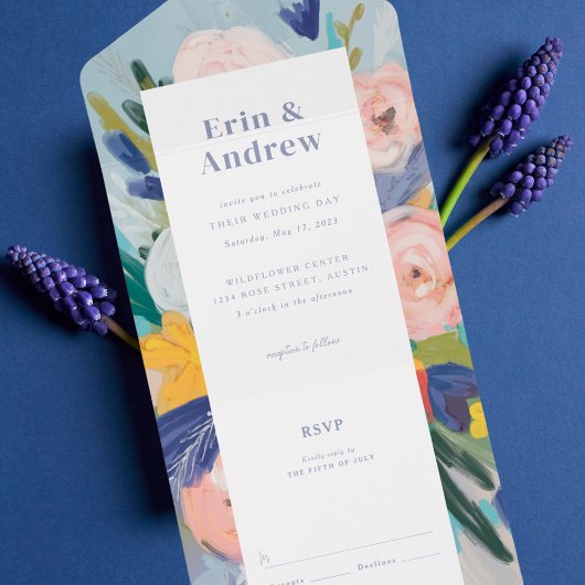 Waar de liefde weduwschap met RSVP-kaart groeit All In One Uitnodiging