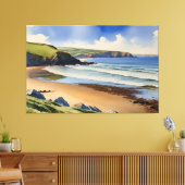 Waar de lucht stille zand ontmoet - Devon Seascape Canvas Afdruk (Insitu (Woonkamer))