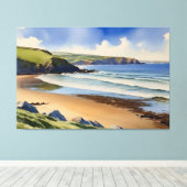 Waar de lucht stille zand ontmoet - Devon Seascape Canvas Afdruk (Insitu (Houten vloer))