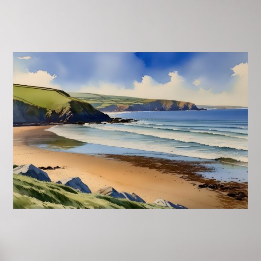 Waar de lucht stille zand ontmoet - Devon Seascape Poster (Voorkant)