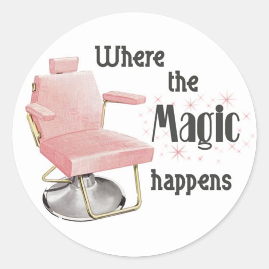 Waar de Magic Happens Hair Stylist Sticker (Voorkant)