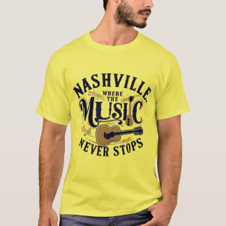 Waar de muziek nooit stopt t-shirt
