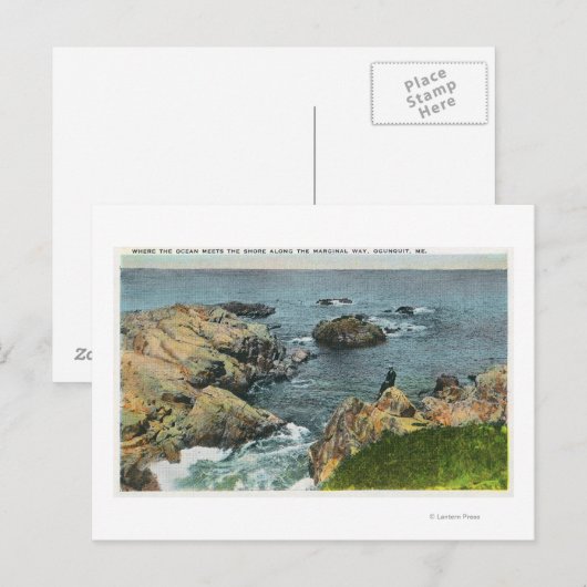 Waar de oceaan de kust bereikt briefkaart (Voorkant / Achterkant)