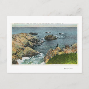 Waar de oceaan de kust bereikt briefkaart