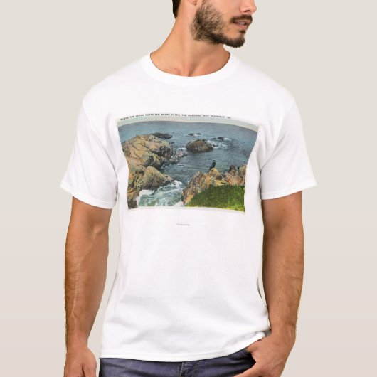 Waar de oceaan de kust bereikt t-shirt (Voorkant)