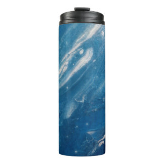 Waar de oceaan de lucht blauw abstracte kunst wate thermosbeker